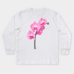 Watercolor orchid Kids Long Sleeve T-Shirt